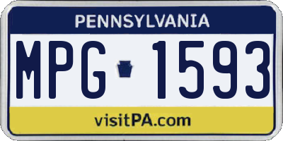 PA license plate MPG1593