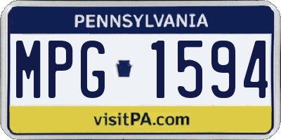 PA license plate MPG1594