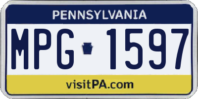 PA license plate MPG1597