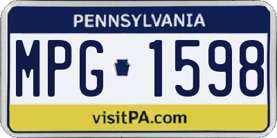 PA license plate MPG1598
