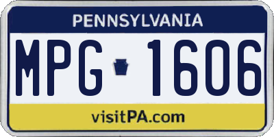 PA license plate MPG1606