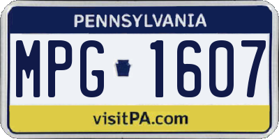 PA license plate MPG1607