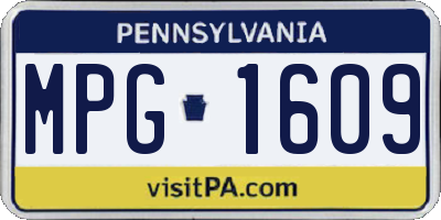 PA license plate MPG1609