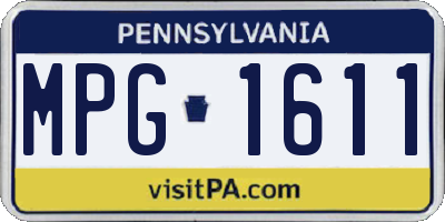 PA license plate MPG1611