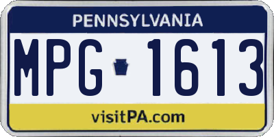 PA license plate MPG1613
