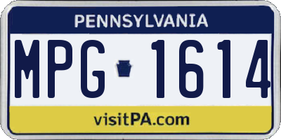 PA license plate MPG1614