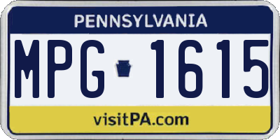 PA license plate MPG1615