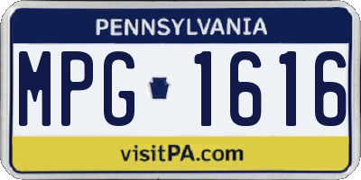 PA license plate MPG1616