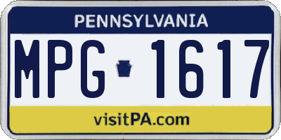PA license plate MPG1617