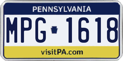PA license plate MPG1618