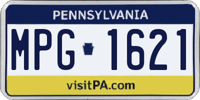 PA license plate MPG1621