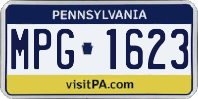 PA license plate MPG1623