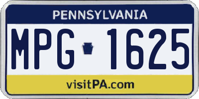 PA license plate MPG1625