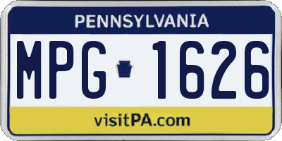 PA license plate MPG1626
