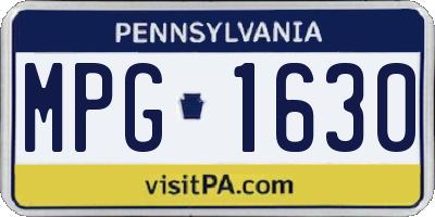 PA license plate MPG1630