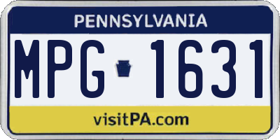 PA license plate MPG1631