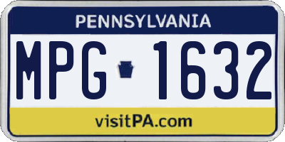 PA license plate MPG1632