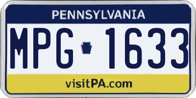 PA license plate MPG1633