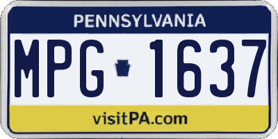 PA license plate MPG1637