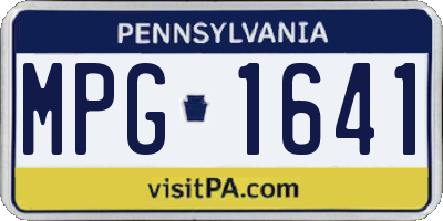 PA license plate MPG1641