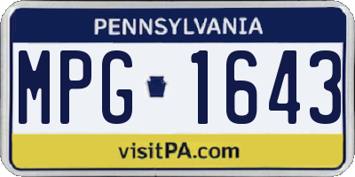 PA license plate MPG1643