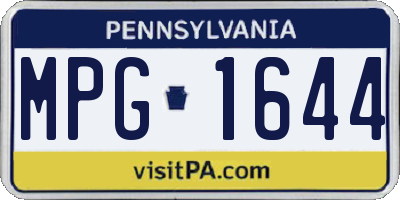 PA license plate MPG1644