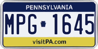 PA license plate MPG1645
