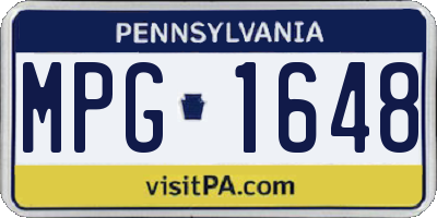 PA license plate MPG1648