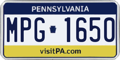 PA license plate MPG1650