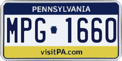 PA license plate MPG1660