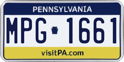 PA license plate MPG1661