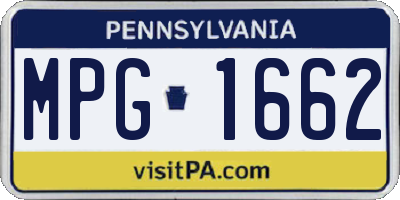 PA license plate MPG1662