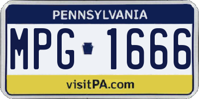 PA license plate MPG1666