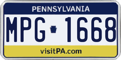 PA license plate MPG1668