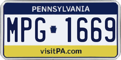 PA license plate MPG1669