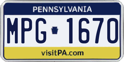 PA license plate MPG1670