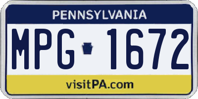 PA license plate MPG1672