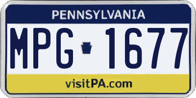 PA license plate MPG1677