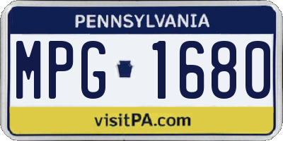 PA license plate MPG1680