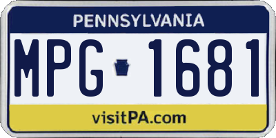 PA license plate MPG1681