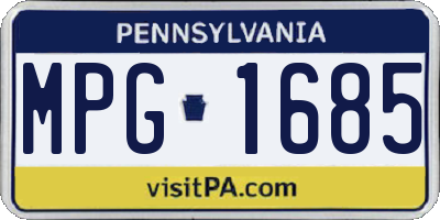 PA license plate MPG1685
