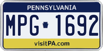 PA license plate MPG1692