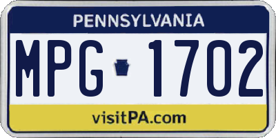 PA license plate MPG1702
