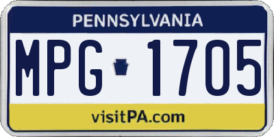 PA license plate MPG1705