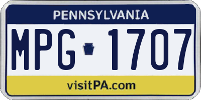 PA license plate MPG1707