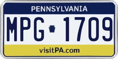 PA license plate MPG1709