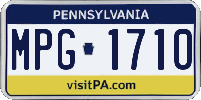 PA license plate MPG1710