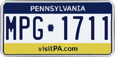 PA license plate MPG1711