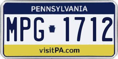 PA license plate MPG1712