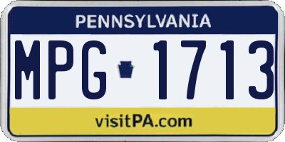 PA license plate MPG1713